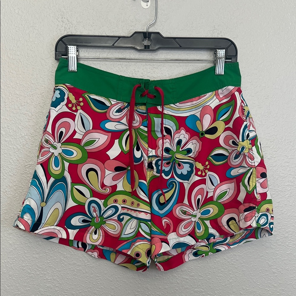 Mad Iguana Floral Print Board Short Green/Pink Size Medium
